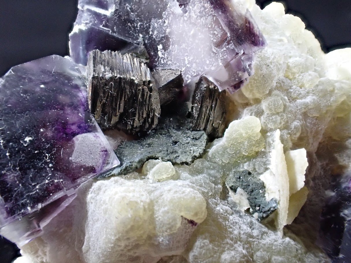 Yindu Fluorite with Barite, Chalcedony and Pyrite – Inner Mongolia, China - Legacy Crystals and Minerals