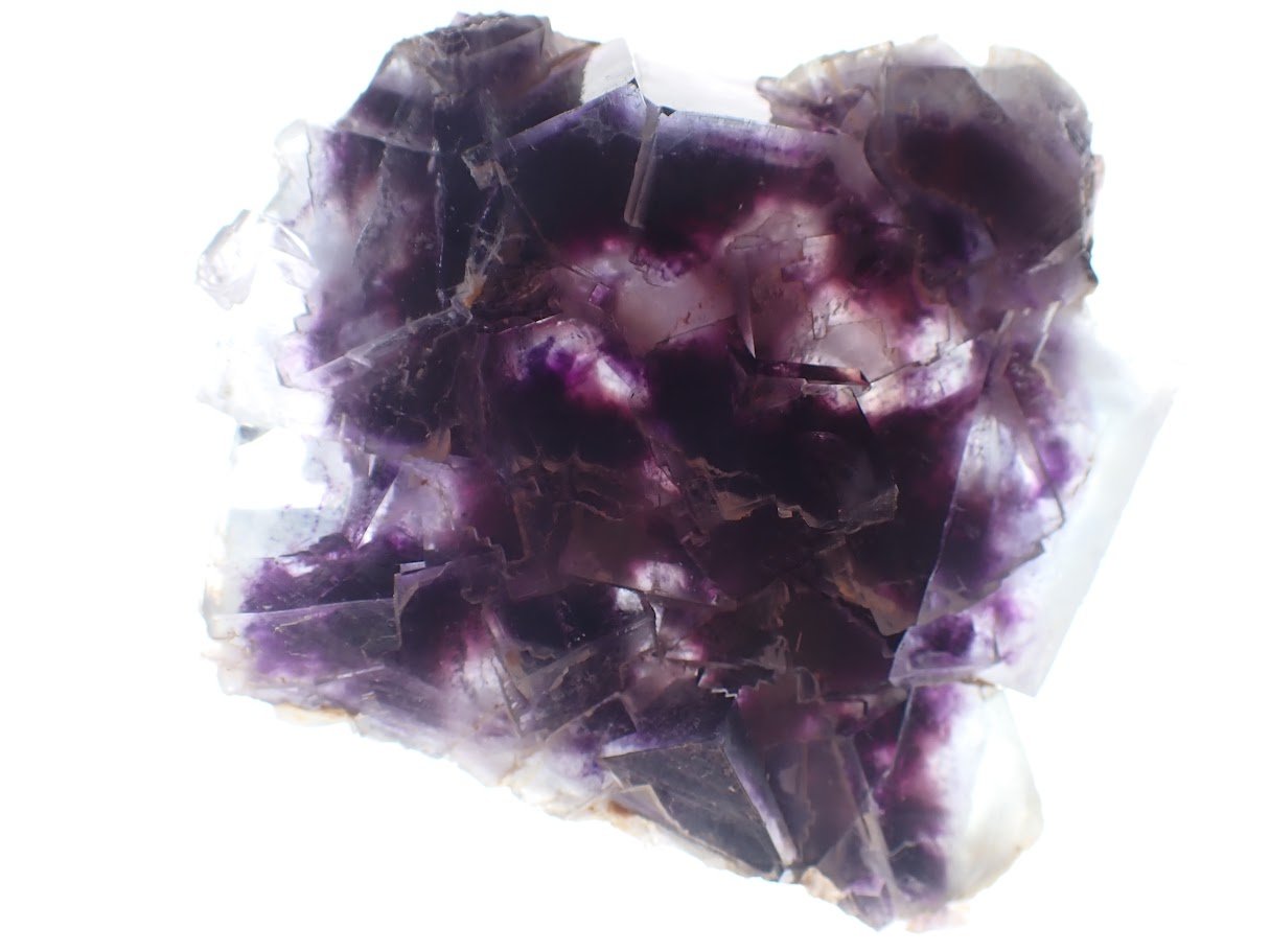 Yindu Fluorite with Deep Purple Zoning and UV Fluorescence – Yindu Mine, Inner Mongolia, China - Legacy Crystals and Minerals