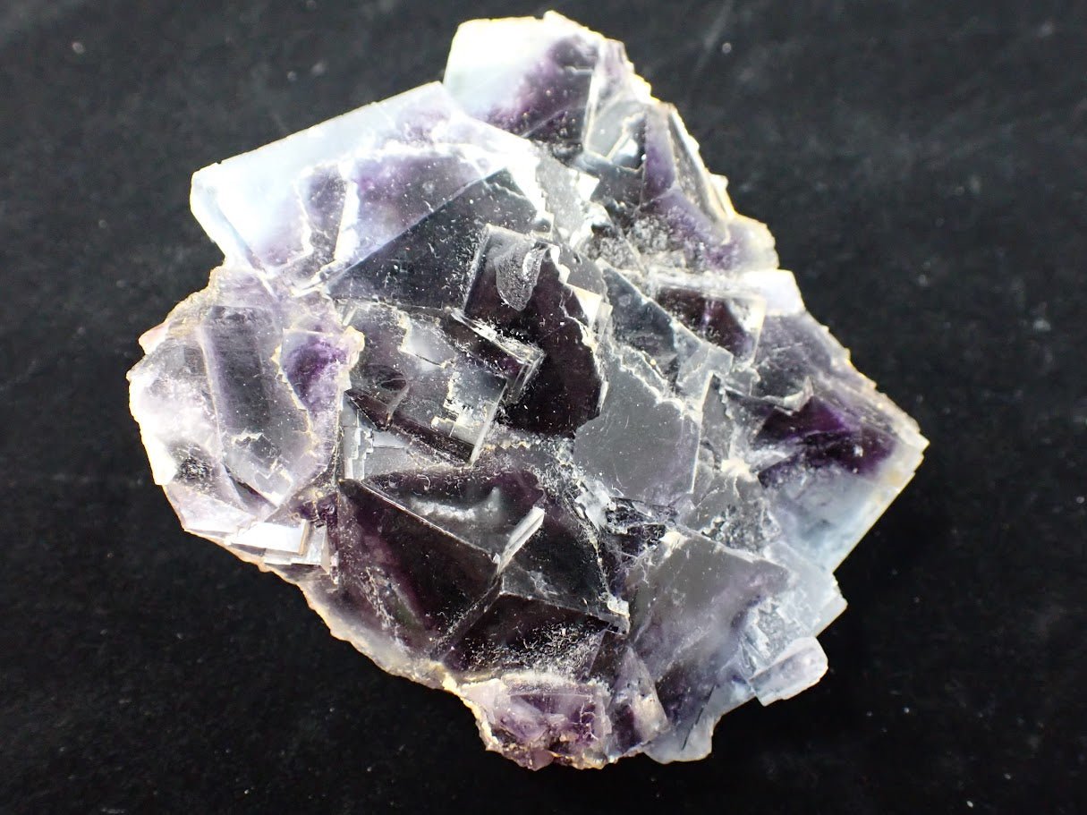 Yindu Fluorite with Deep Purple Zoning and UV Fluorescence – Yindu Mine, Inner Mongolia, China - Legacy Crystals and Minerals