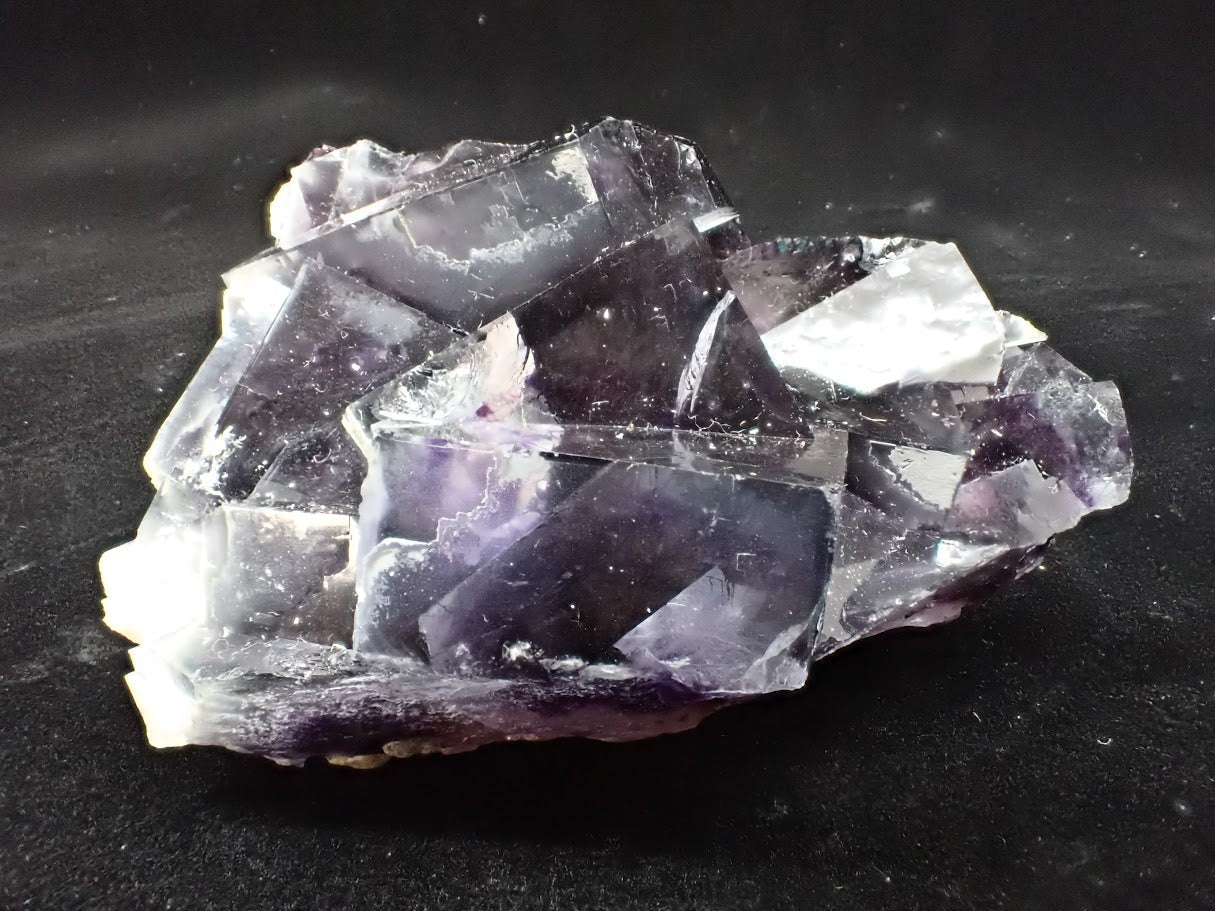 Yindu Fluorite with Deep Violet Cubes and UV Fluorescence – Yindu Mine, Inner Mongolia, China - Legacy Crystals and Minerals