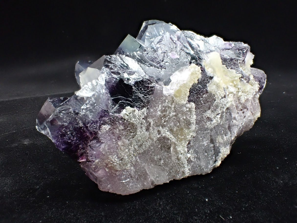 Yindu Fluorite with Deep Violet Cubes and UV Fluorescence – Yindu Mine, Inner Mongolia, China - Legacy Crystals and Minerals