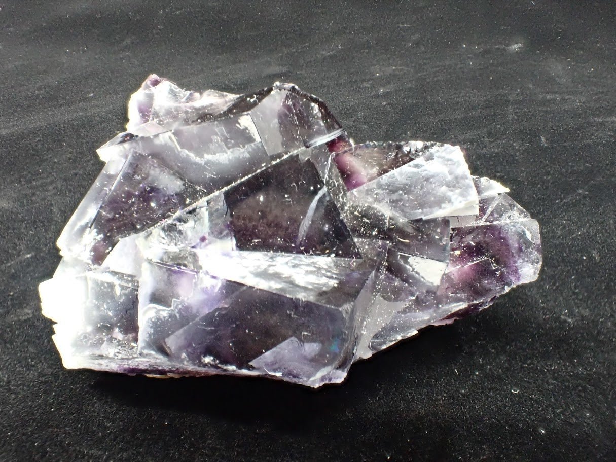 Yindu Fluorite with Deep Violet Cubes and UV Fluorescence – Yindu Mine, Inner Mongolia, China - Legacy Crystals and Minerals