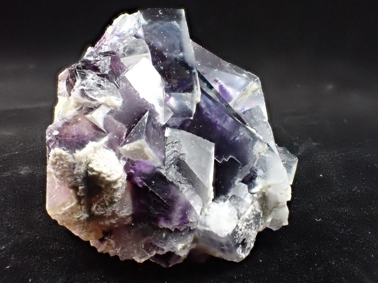 Yindu Fluorite with Deep Violet Cubes and UV Fluorescence – Yindu Mine, Inner Mongolia, China - Legacy Crystals and Minerals