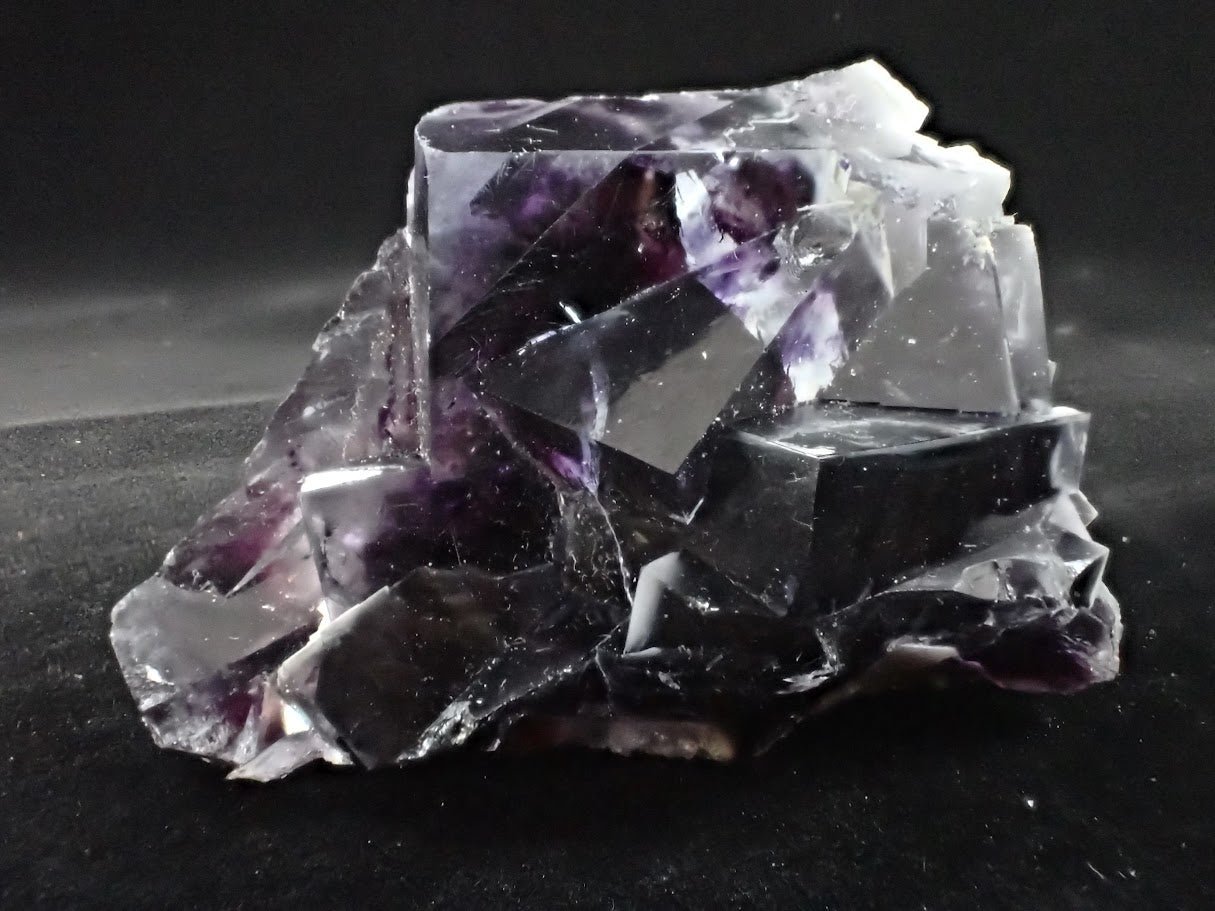 Yindu Fluorite with Deep Violet Cubes and UV Fluorescence – Yindu Mine, Inner Mongolia, China - Legacy Crystals and Minerals