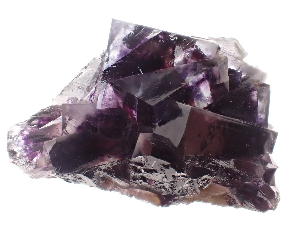 Yindu Fluorite with Deep Violet Cubes and UV Fluorescence – Yindu Mine, Inner Mongolia, China - Legacy Crystals and Minerals