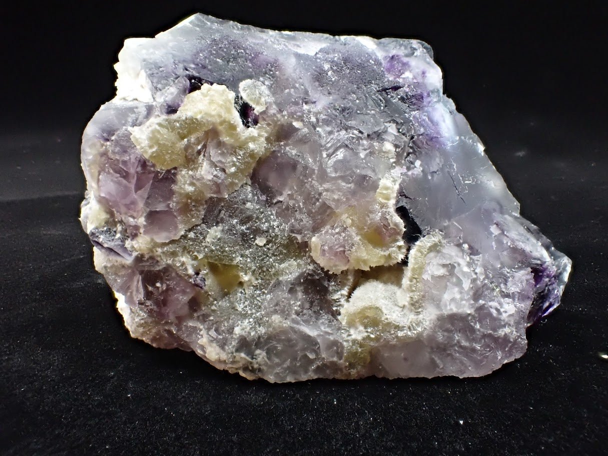 Yindu Fluorite with Deep Violet Cubes and UV Fluorescence – Yindu Mine, Inner Mongolia, China - Legacy Crystals and Minerals