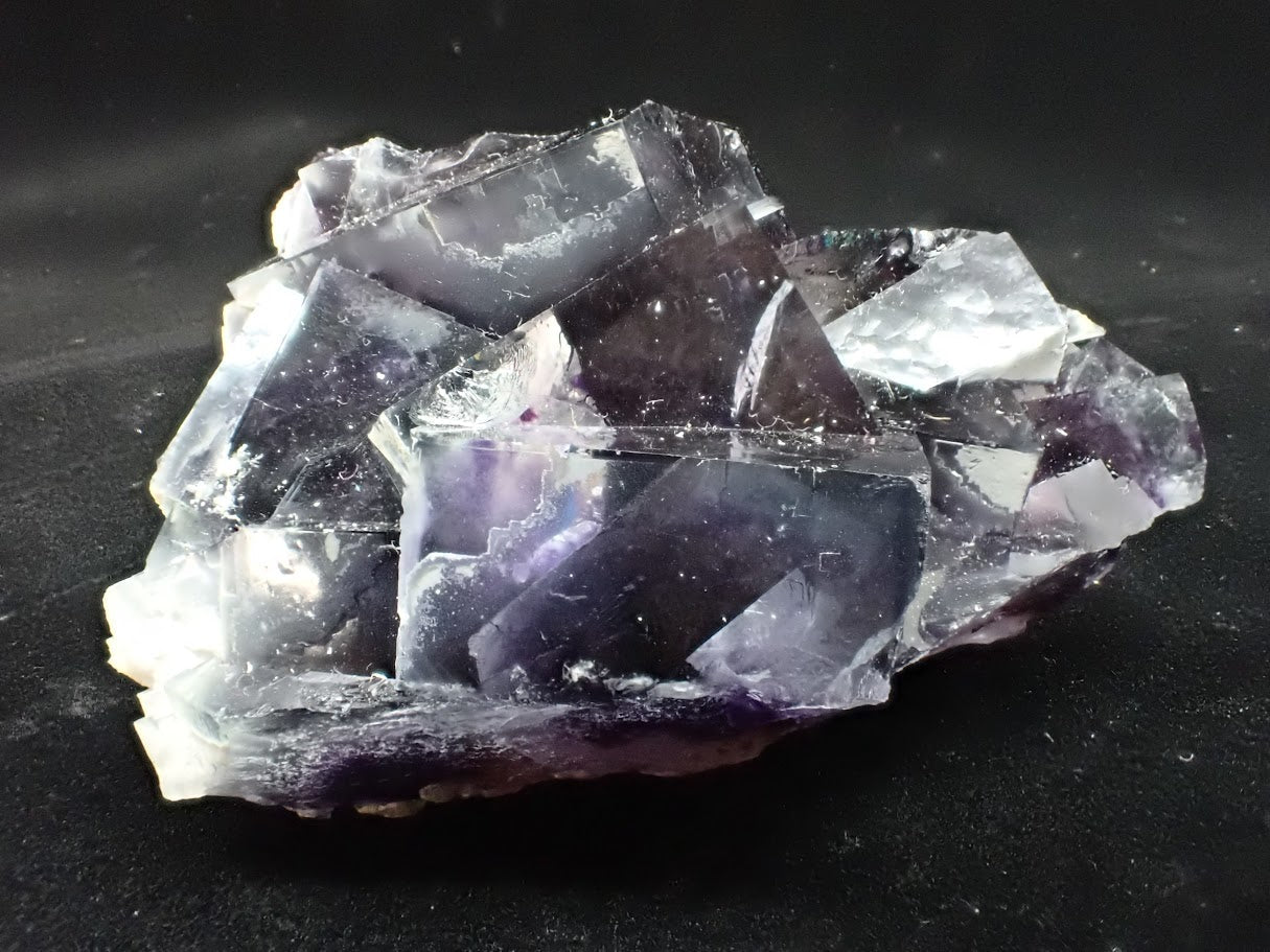 Yindu Fluorite with Deep Violet Cubes and UV Fluorescence – Yindu Mine, Inner Mongolia, China - Legacy Crystals and Minerals