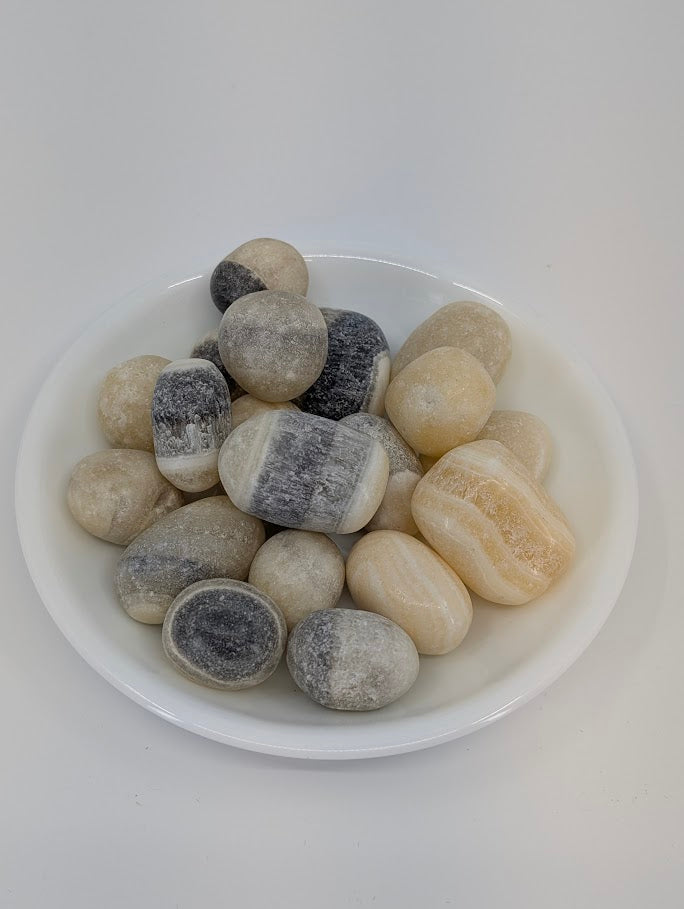Zebra Calcite tumbled stones AA grade – main product image