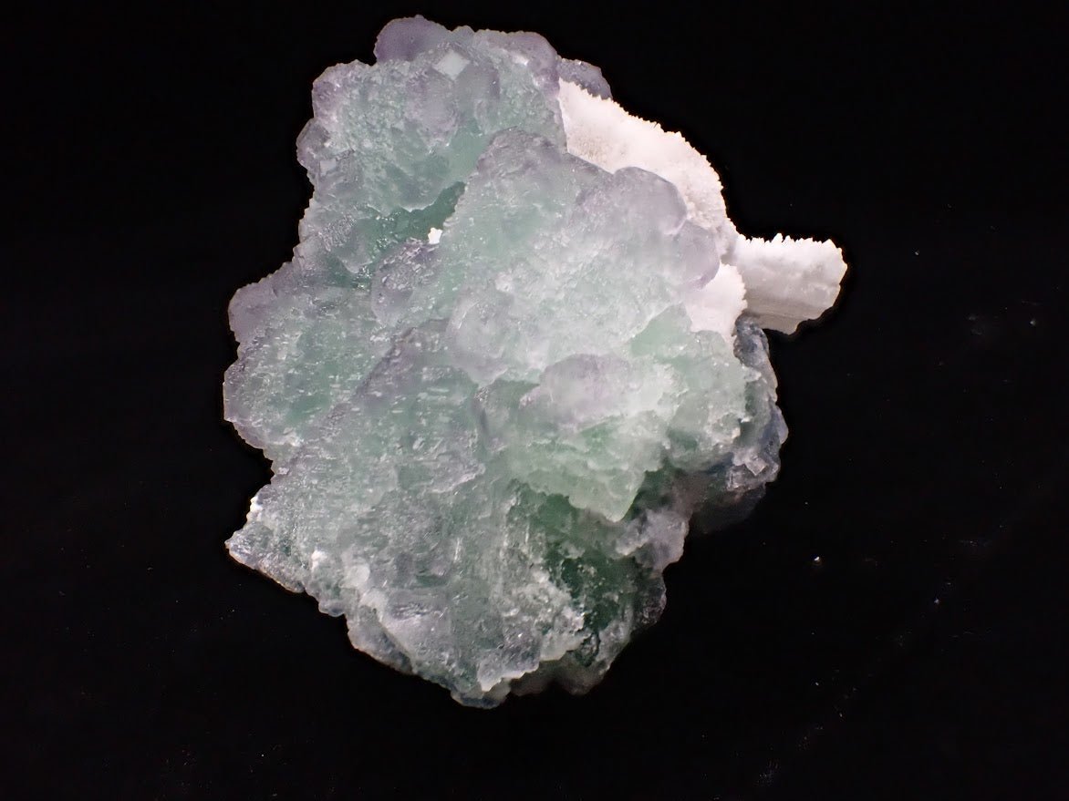 Zhejiang Green - Purple Fluorite with Calcite – Multi - Generation Octahedral Growth - Legacy Crystals and Minerals