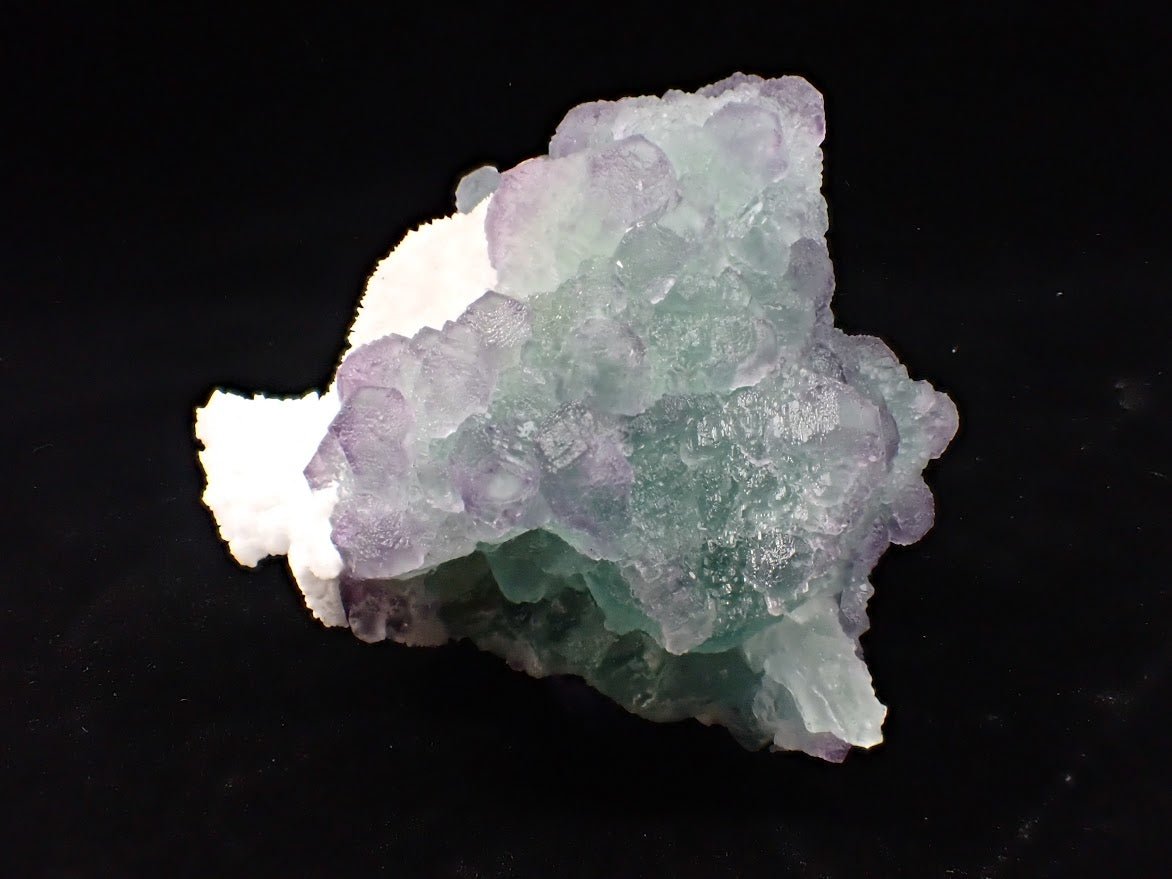 Zhejiang Green - Purple Fluorite with Calcite – Multi - Generation Octahedral Growth - Legacy Crystals and Minerals