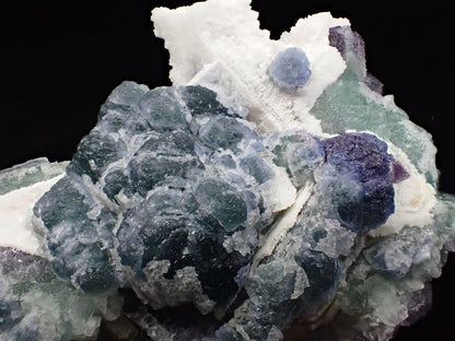 Zhejiang Green - Purple Fluorite with Calcite – Multi - Generation Octahedral Growth - Legacy Crystals and Minerals
