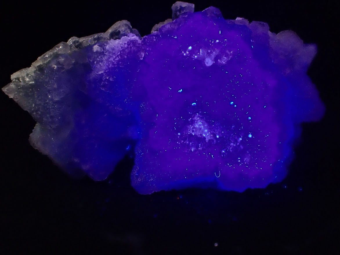 Zhejiang Green - Purple Fluorite with Calcite – Multi - Generation Octahedral Growth - Legacy Crystals and Minerals