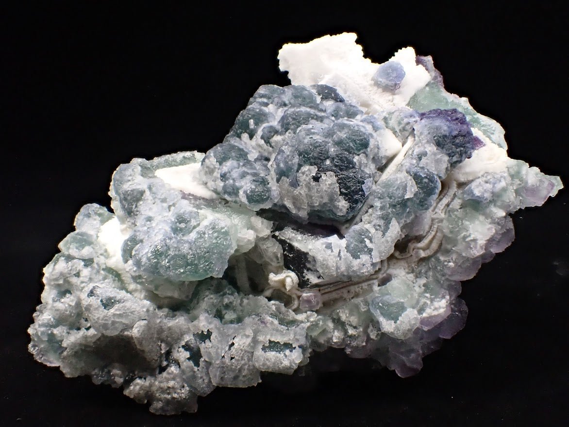 Zhejiang Green - Purple Fluorite with Calcite – Multi - Generation Octahedral Growth - Legacy Crystals and Minerals